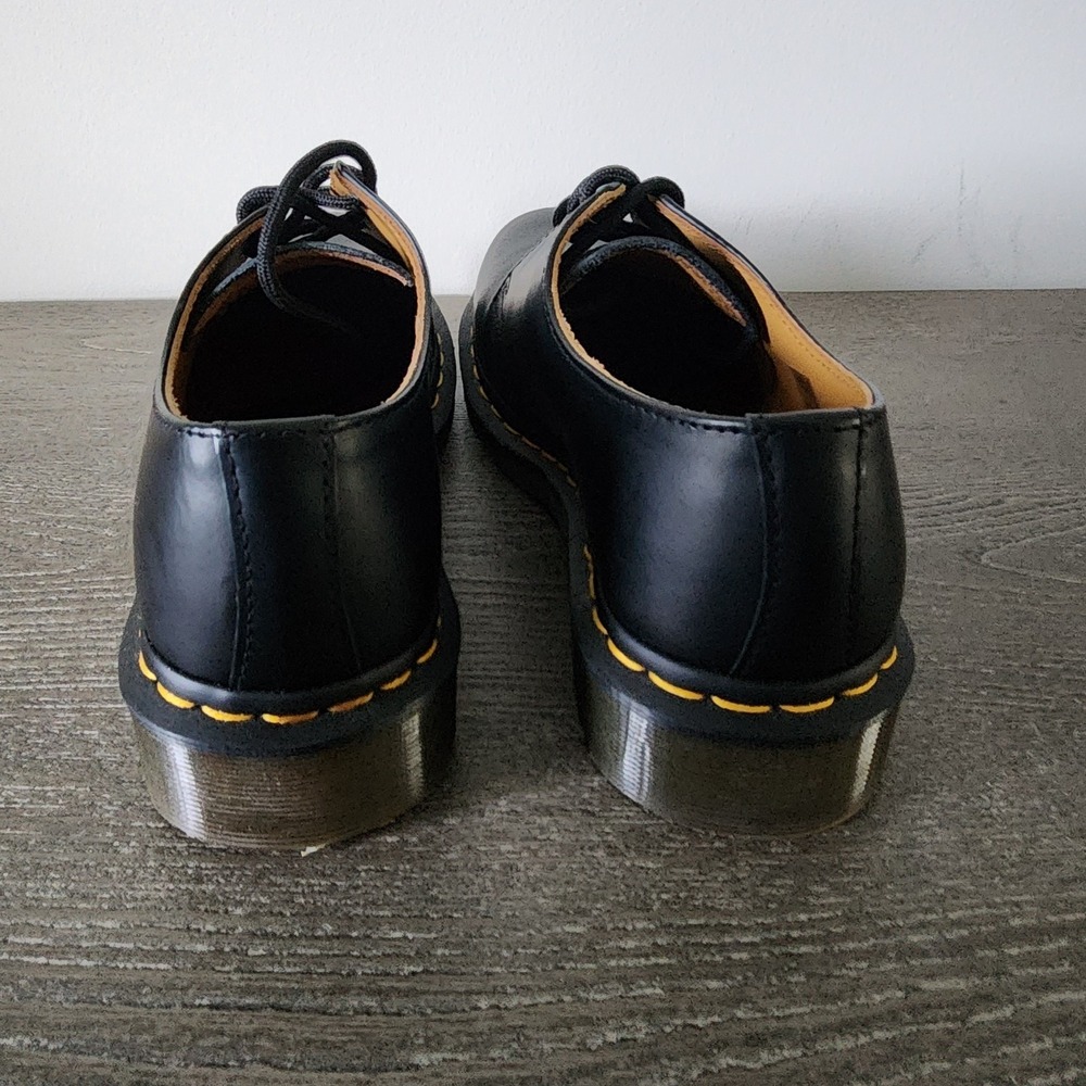 Dr Martens 1461 Black Smooth Leather Oxford Shoes US 9 Goth Punk Minimalist - Picture 8 of 12